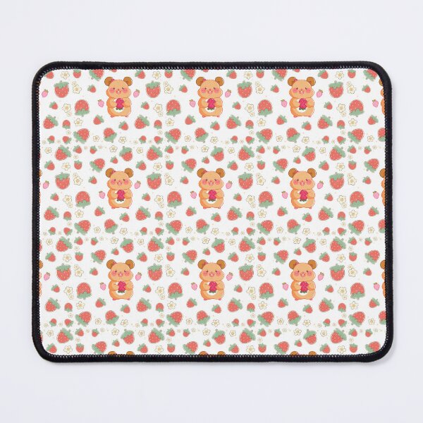 Item preview, Cute Kawaii Hamster Eating Strawberry Sweet Berry Fruit Pattern white designed and sold by Art IN Pack.