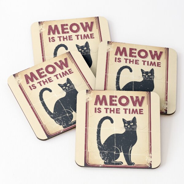 Item preview, Meow Is The Time Vintage Cat Poster designed and sold by Michaelragheb.