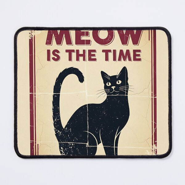Item preview, Meow Is The Time Vintage Cat Poster designed and sold by Michaelragheb.