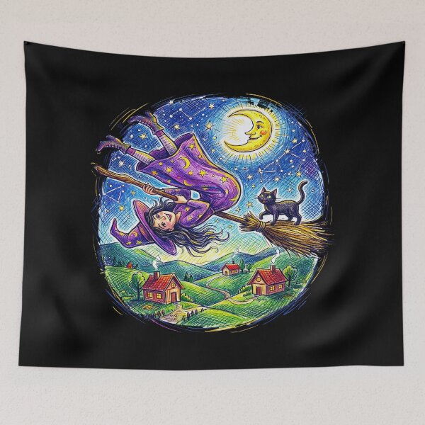 Item preview, Witch On Broomstick designed and sold by TeeARTHY.