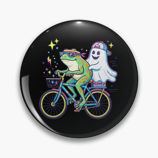 Item preview, Cool Frog Riding Bicycle With Ghost   designed and sold by TeeARTHY.