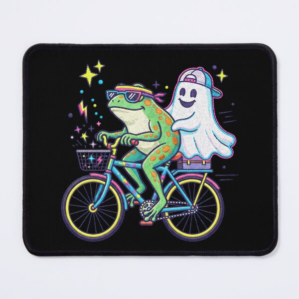 Item preview, Cool Frog Riding Bicycle With Ghost designed and sold by TeeARTHY.