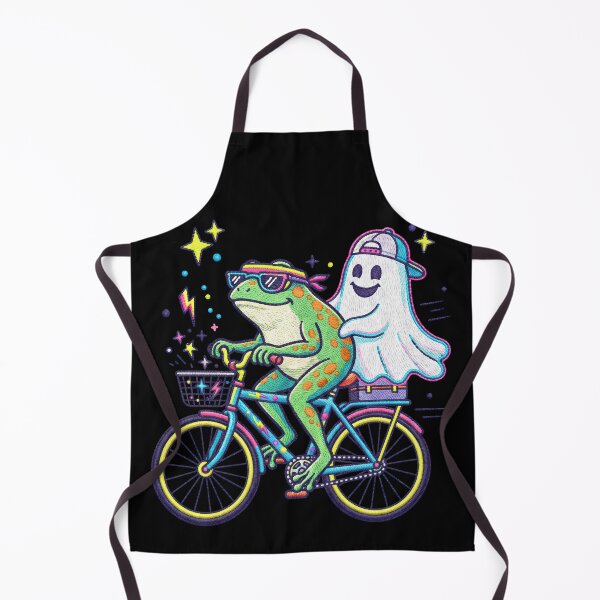 Item preview, Cool Frog Riding Bicycle With Ghost designed and sold by TeeARTHY.