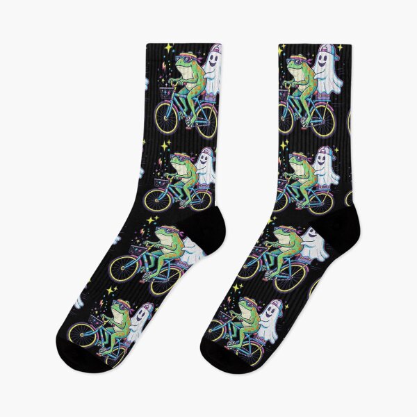 Item preview, Cool Frog Riding Bicycle With Ghost   designed and sold by TeeARTHY.