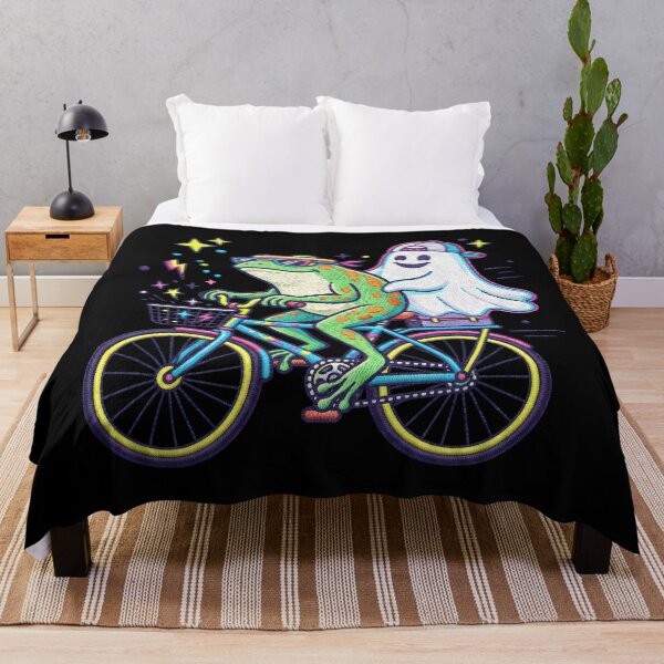 Item preview, Cool Frog Riding Bicycle With Ghost designed and sold by TeeARTHY.