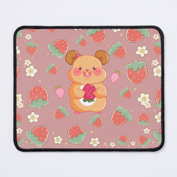 Item preview, Cute Kawaii Hamster Eating Strawberry Sweet Berry Fruit Pattern pink designed and sold by Art IN Pack.