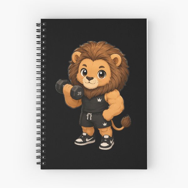 Item preview, Kawaii Gym Lion – Cute Strong Lion Workout Cartoon | Fitness Animal Illustration designed and sold by LeonixPrint.