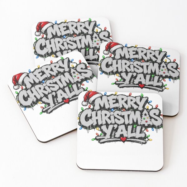 Item preview, Merry Christmas Y’all Graffiti Holiday Design designed and sold by ButterflyHolly Resource.