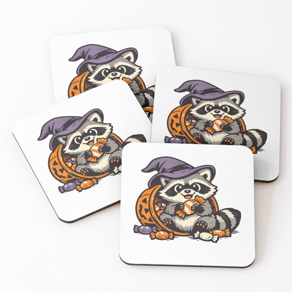 Item preview, Sneaky Trash Panda Raccoon Stealing Halloween Candy designed and sold by eignvalue.