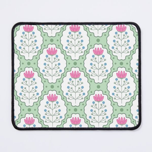 Item preview, Folk floral framed green dotted designed and sold by ArtFanatic97.