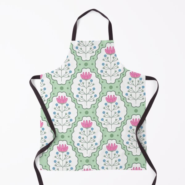Item preview, Folk floral framed green dotted designed and sold by ArtFanatic97.