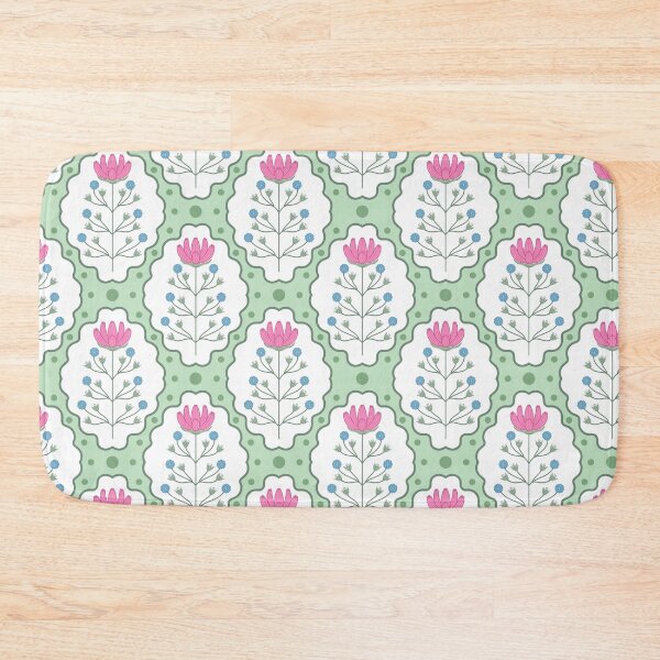 Item preview, Folk floral framed green dotted  designed and sold by ArtFanatic97.