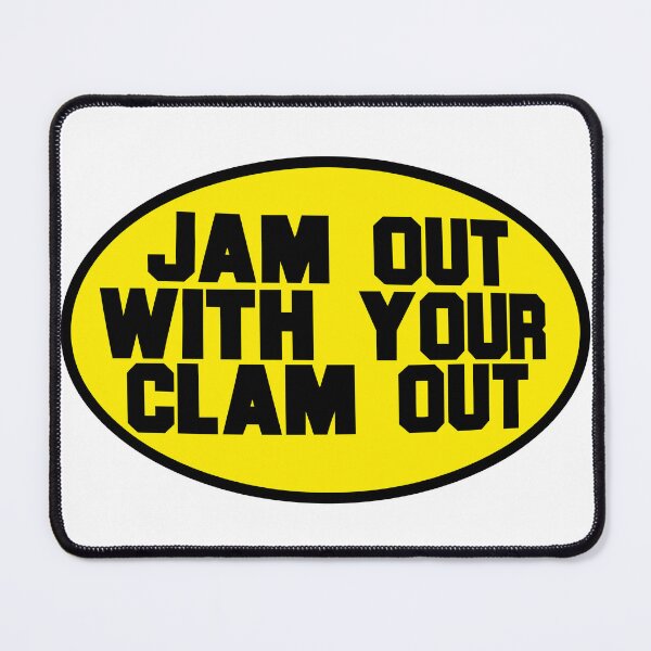 Item preview, Jam Out With Your Clam Out – Funny Red Oval Parody Sticker designed and sold by PIXEL POP DESIGNS - Beyond the Norm!.