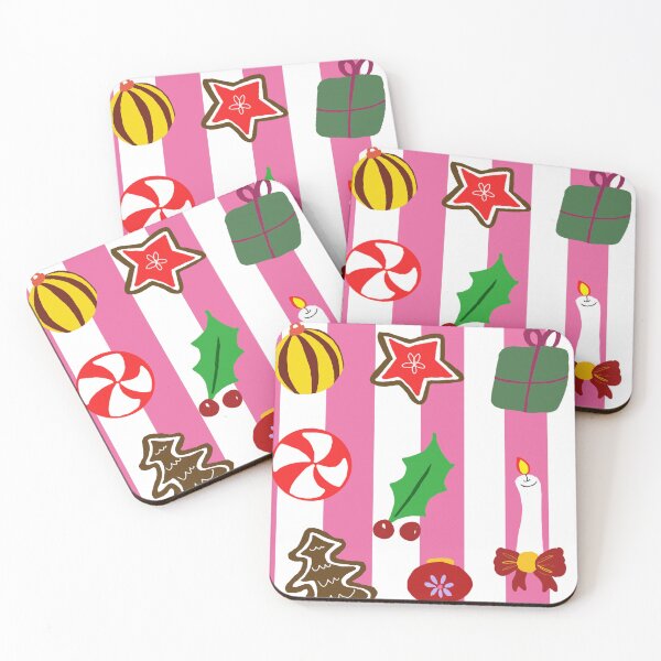 Item preview, Rich Pink Stripes Merry Christmas Cookies and Ornaments designed and sold by Designs by Sara Felton.