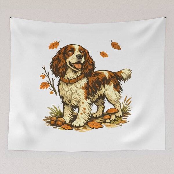 Item preview, Autumn walk through the forest with a spaniel designed and sold by Daily Quirk.