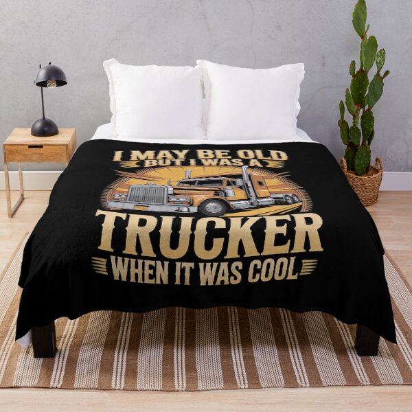 Item preview, I May Be Old But I Was A Trucker When It Was Cool Classic Semi Truck Vintage designed and sold by MizoX7.
