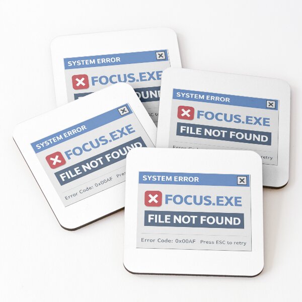 Item preview, Focus.exe File Not Found – Mental Focus Error designed and sold by Mad Factory Designs.