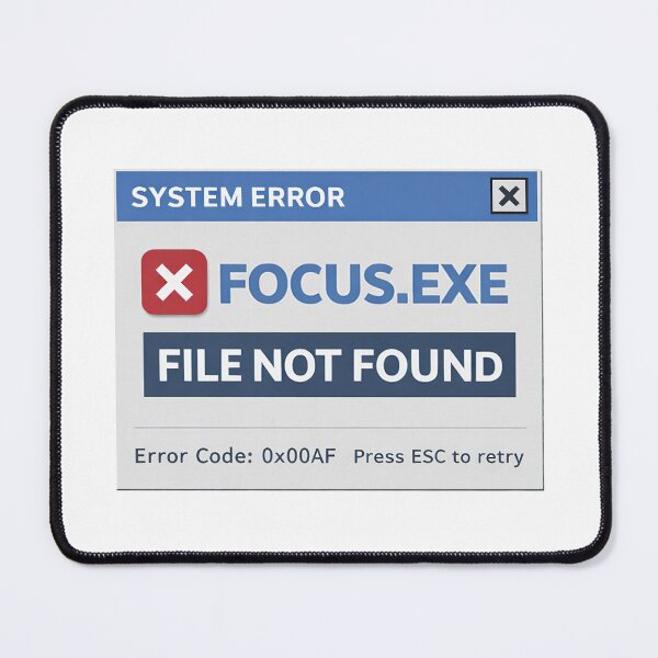 Item preview, Focus.exe File Not Found – Mental Focus Error designed and sold by Mad Factory Designs.