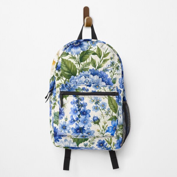 Item preview, Blue Watercolor Floral Bouquet Pattern | Hydrangea Peony Daisy Botanical Print designed and sold by Genesis-Ink.