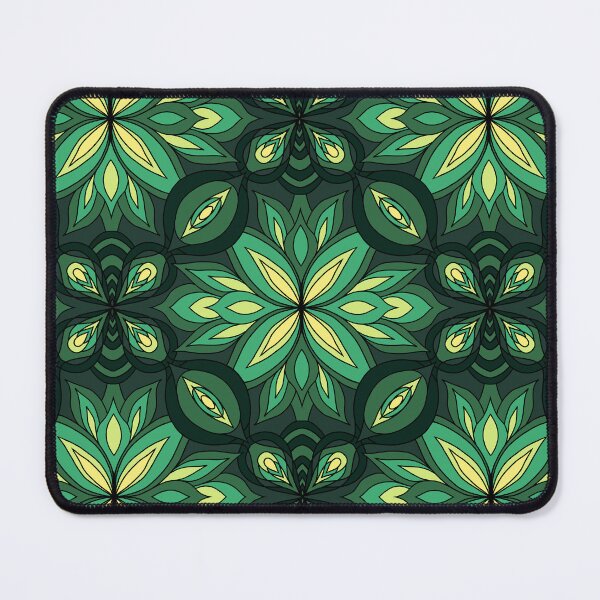 Item preview, Emerald Botanical Kaleidoscope Pattern | Geometric Leaf Mandala in Forest Green designed and sold by EmbellishEmy.