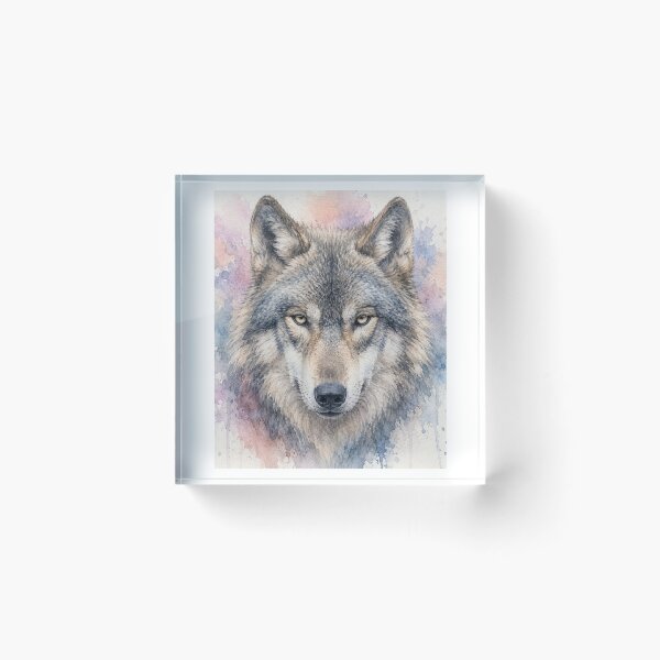 Item preview, pastel watercolour wolf designed and sold by ShadesofHappy.