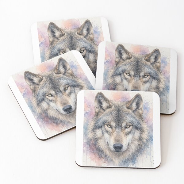 Item preview, pastel watercolour wolf designed and sold by ShadesofHappy.