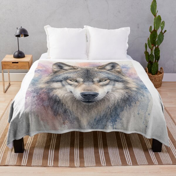 Item preview, pastel watercolour wolf designed and sold by ShadesofHappy.