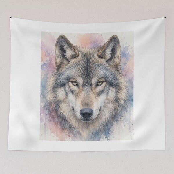 Item preview, pastel watercolour wolf designed and sold by ShadesofHappy.