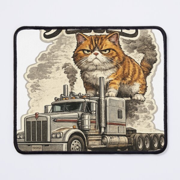 Item preview, Grumpy cat truck driver semi truck pet designed and sold by LavIsInTheAir.