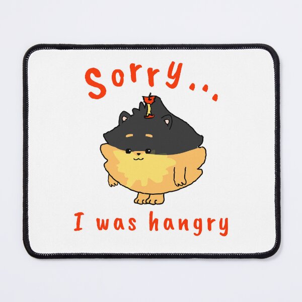 Item preview, Sorry, I was hangry | Apple Pomeranian | RED | Pompompom designed and sold by Pompompom-store.