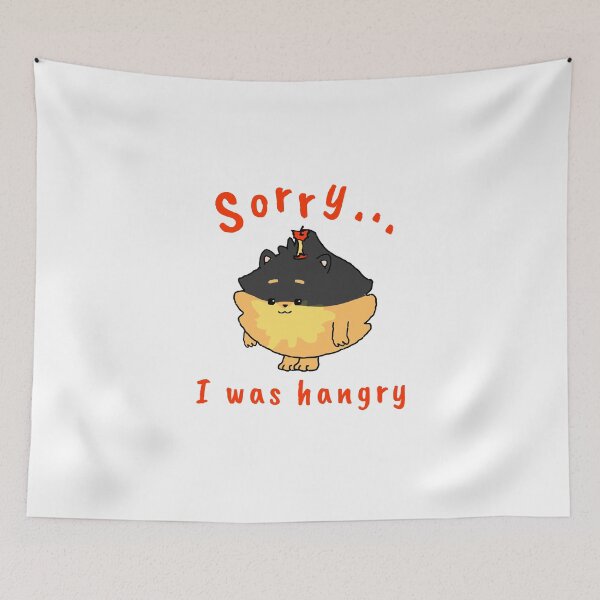 Item preview, Sorry, I was hangry | Apple Pomeranian | RED | Pompompom designed and sold by Pompompom-store.