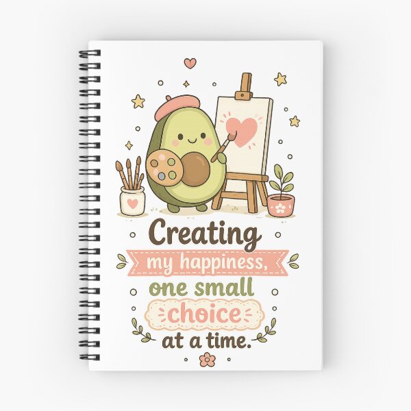 Item preview, Creating My Happiness One Small Choice at a Time Cute Avocado Artist designed and sold by LittleJoyStudio.Art.