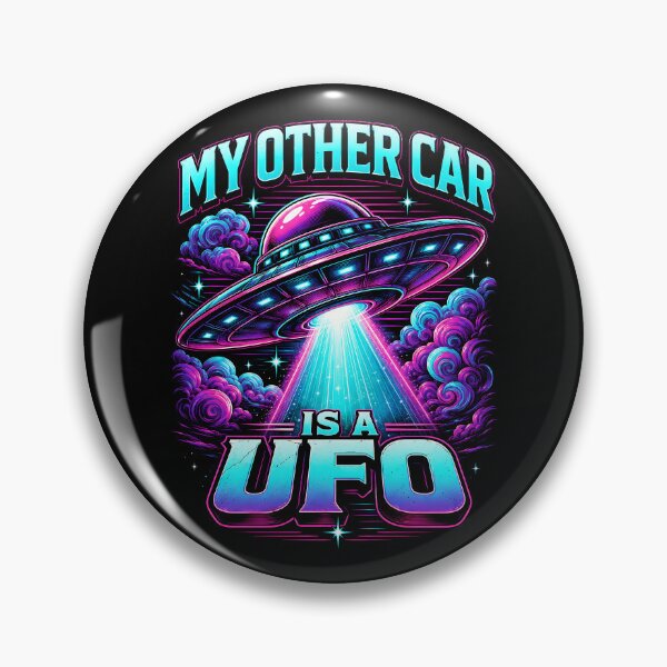 Artikelvorschau, Mein anderes Auto ist ein UFO – Neon-Alien-Humor entworfen und verkauft von Victor Shadehorn.