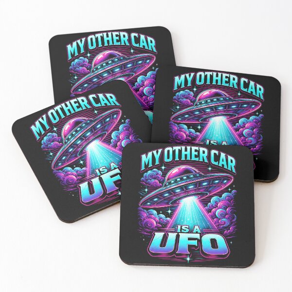 Item preview, My Other Car Is a UFO Neon Alien Humor designed and sold by Victor Shadehorn.