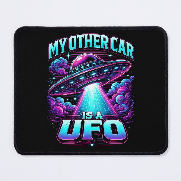 Item preview, My Other Car Is a UFO Neon Alien Humor designed and sold by Victor Shadehorn.