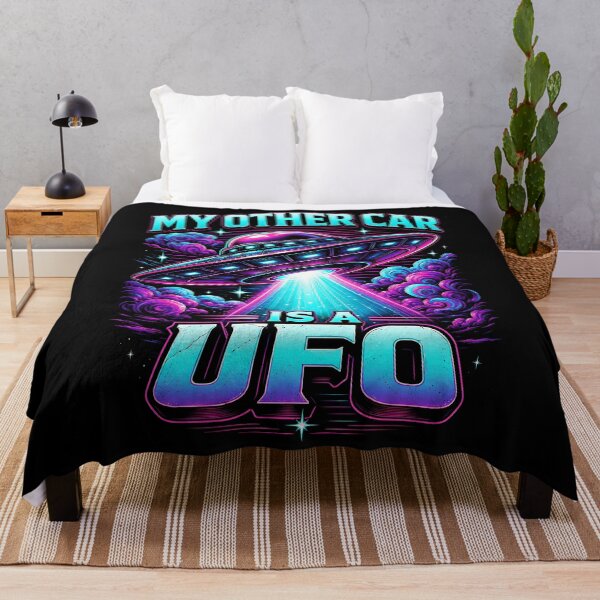Item preview, My Other Car Is a UFO Neon Alien Humor designed and sold by Victor Shadehorn.