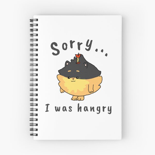 Item preview, Sorry, I was hangry | Apple Pomeranian | BLACK | Pompompom designed and sold by Pompompom-store.