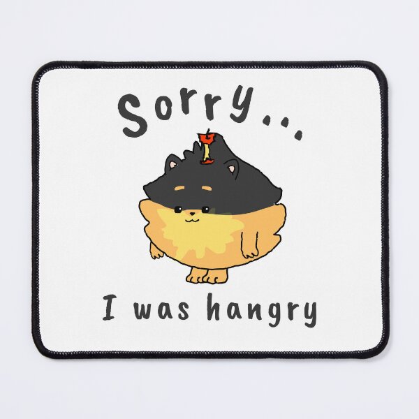 Item preview, Sorry, I was hangry | Apple Pomeranian | BLACK | Pompompom designed and sold by Pompompom-store.