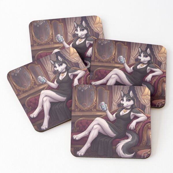 Item preview, Paw-sitive Vibes Sassy Husky Queen in Black Dress Furry Art designed and sold by Trevor Cutler.