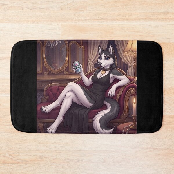 Item preview, Paw-sitive Vibes Sassy Husky Queen in Black Dress Furry Art designed and sold by Trevor Cutler.