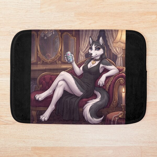 Item preview, Paw-sitive Vibes Sassy Husky Queen in Black Dress Furry Art designed and sold by Trevor Cutler.
