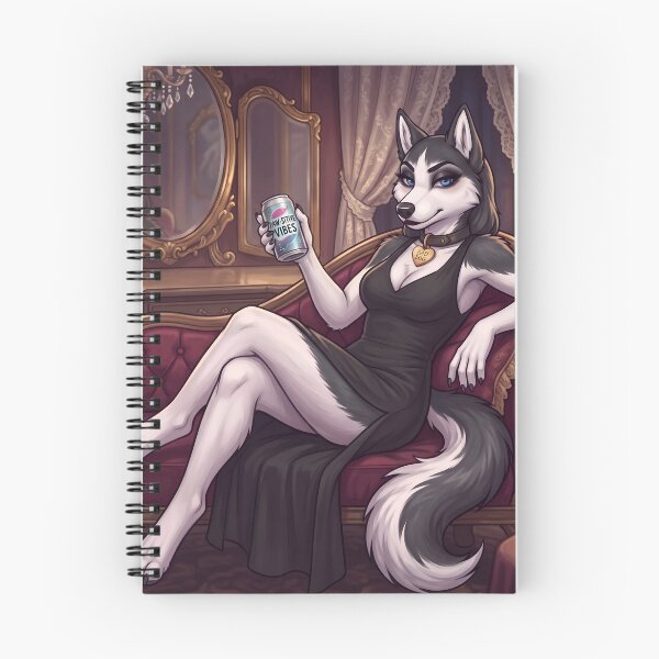 Item preview, Paw-sitive Vibes Sassy Husky Queen in Black Dress Furry Art designed and sold by Trevor Cutler.
