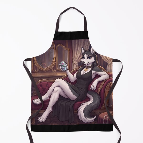 Item preview, Paw-sitive Vibes Sassy Husky Queen in Black Dress Furry Art designed and sold by Trevor Cutler.