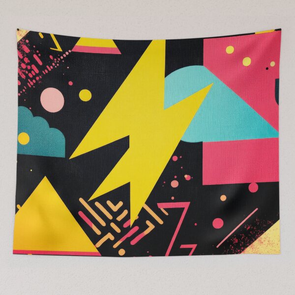 Item preview, Memphis Style Retro 1980's Yellow, Black, Pink Designs designed and sold by DEC02.