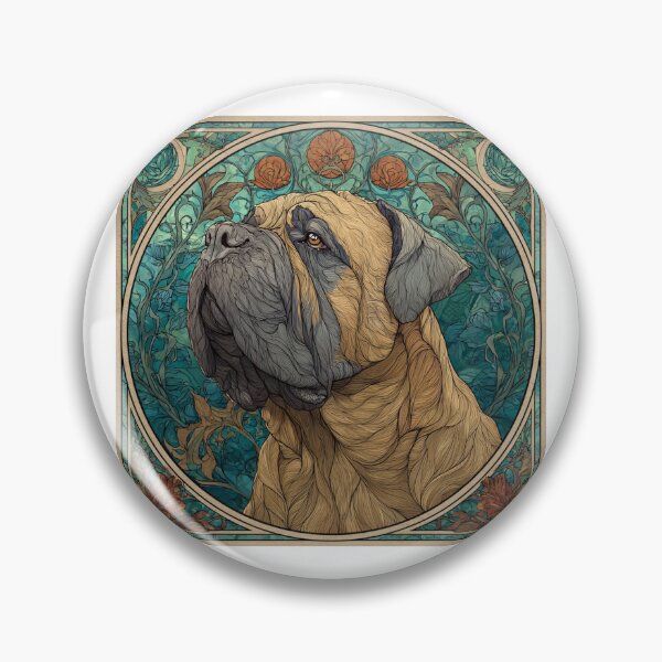 Item preview, Art nouveau Bullmastiff puppy dog designed and sold by MendaciousMina.