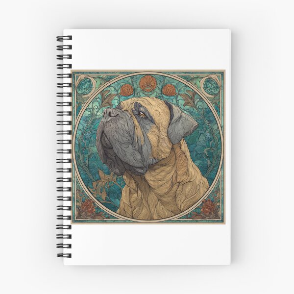 Item preview, Art nouveau Bullmastiff puppy dog designed and sold by MendaciousMina.