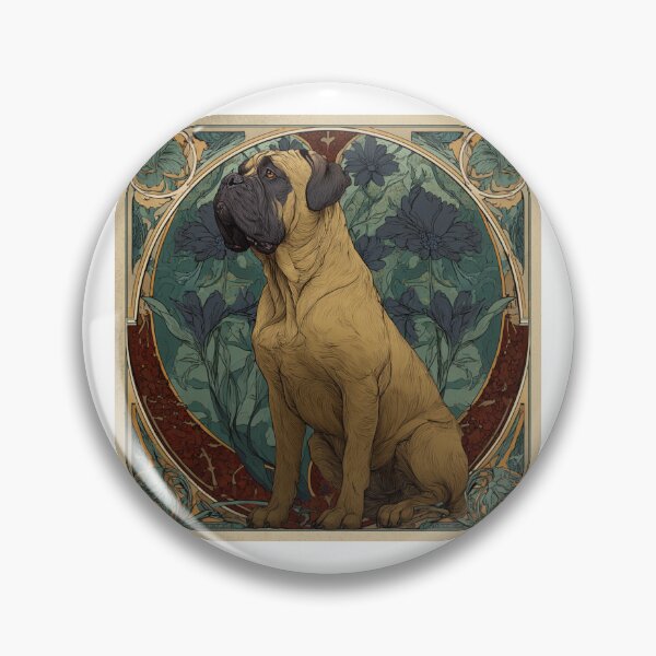 Item preview, Art nouveau Bullmastiff puppy dog designed and sold by MendaciousMina.