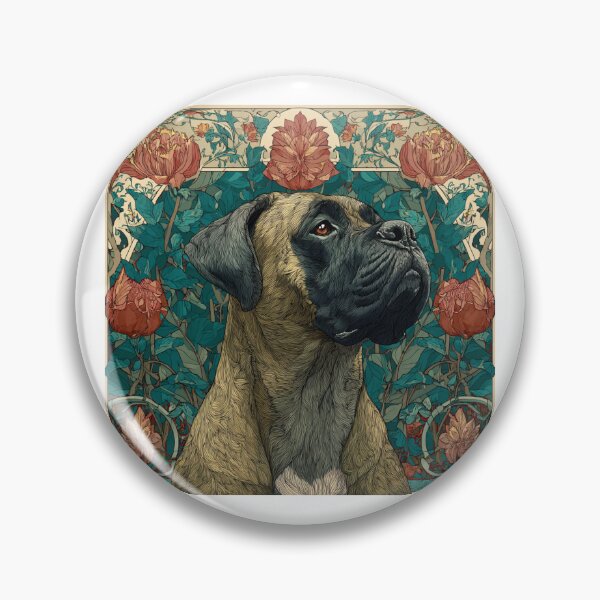 Item preview, Art nouveau Bullmastiff puppy dog designed and sold by MendaciousMina.