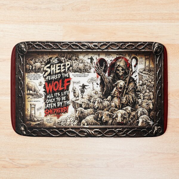 Item preview, The Sheep Feared the Wolf All Its Life | Dark Philosophy Quote Gothic Skull Design designed and sold by Alchemy Forge.