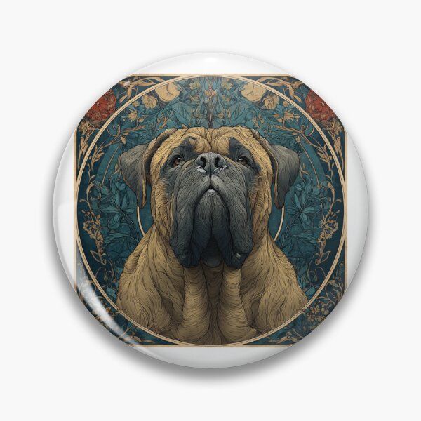 Item preview, Art nouveau Bullmastiff puppy dog designed and sold by MendaciousMina.